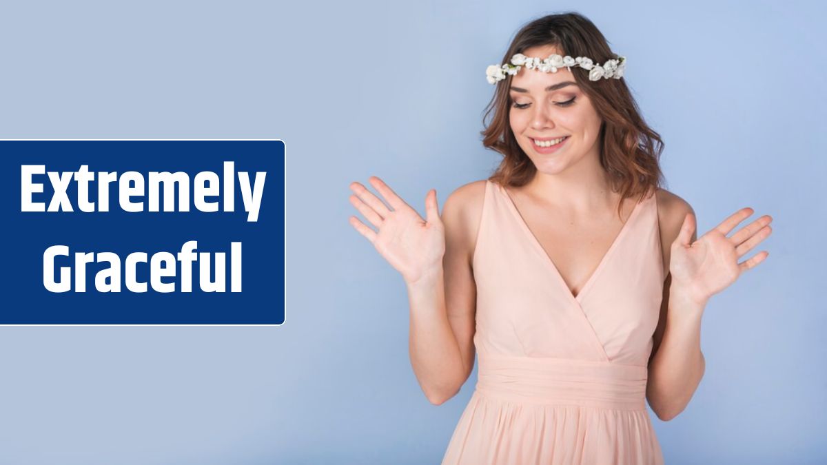 Happy passionate lady in dress with white flowers on head.