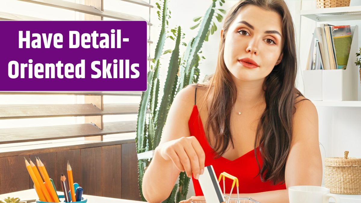 Online shopping with woman sitting at the home table with computer monitor.