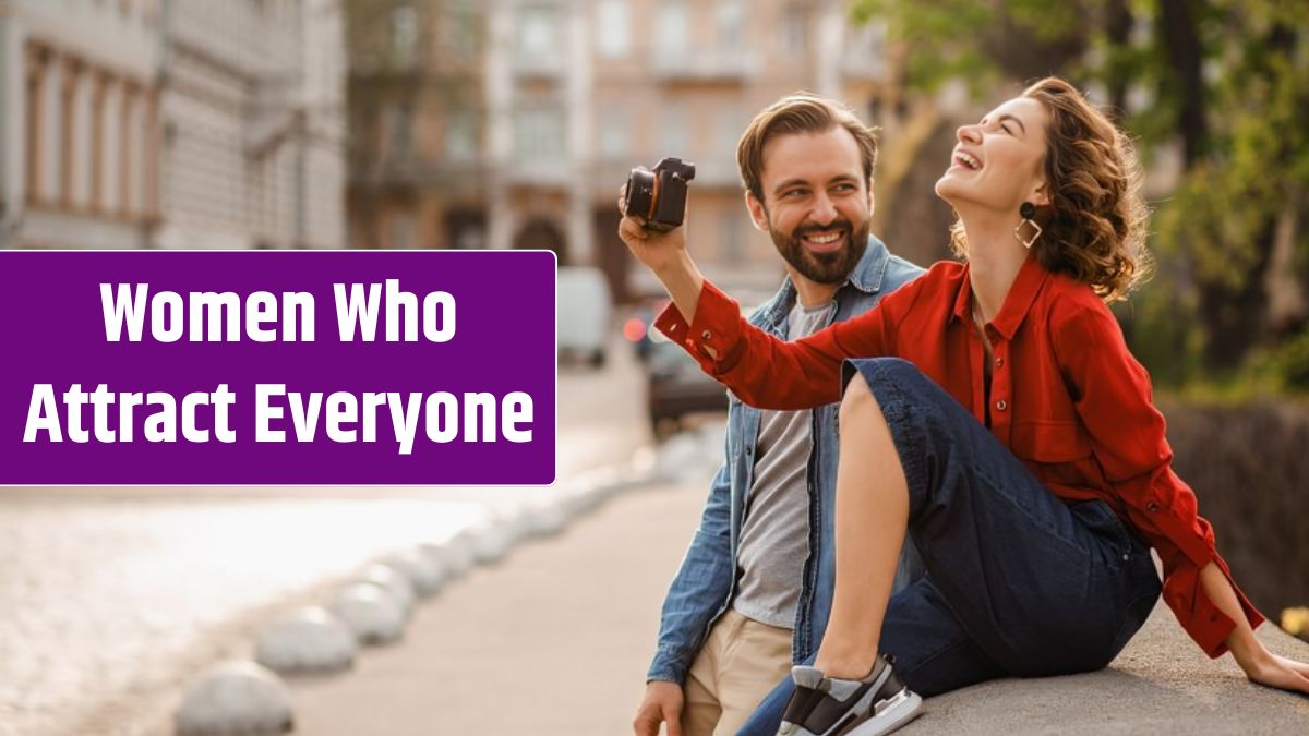 Stylish couple in love sitting in street on romantic trip, taking photo.