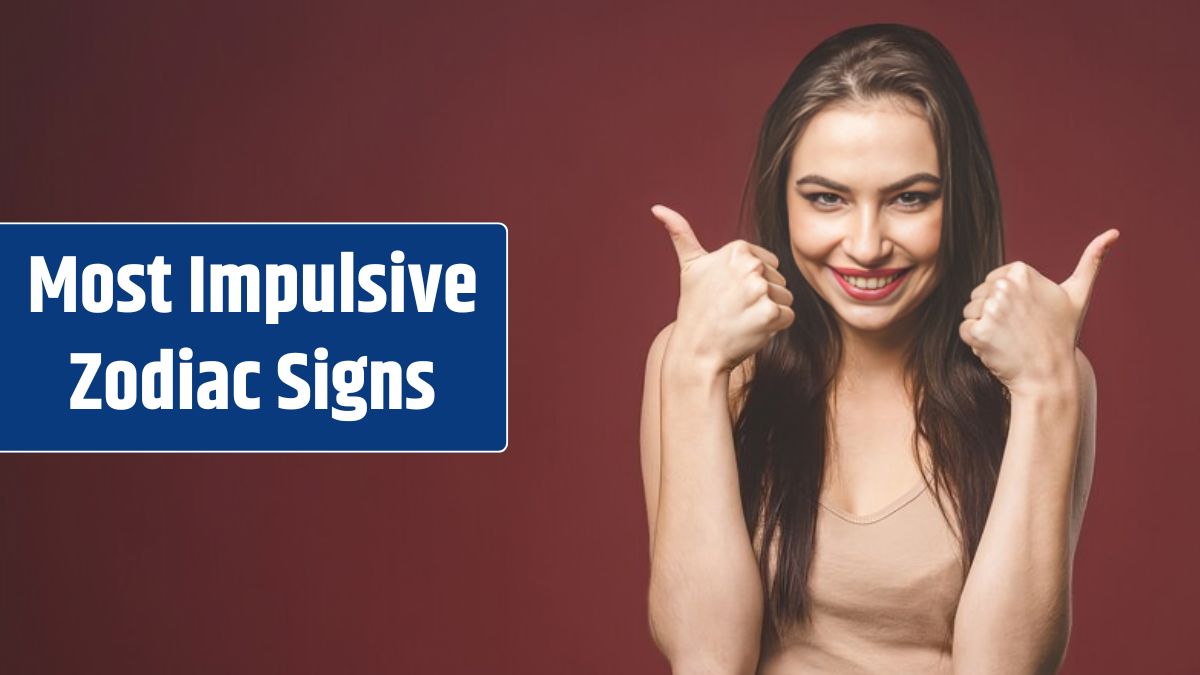 Photo of happy young woman standing isolated over red wall background. Showing copyspace pointing. Thumbs up.